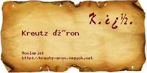 Kreutz Áron névjegykártya